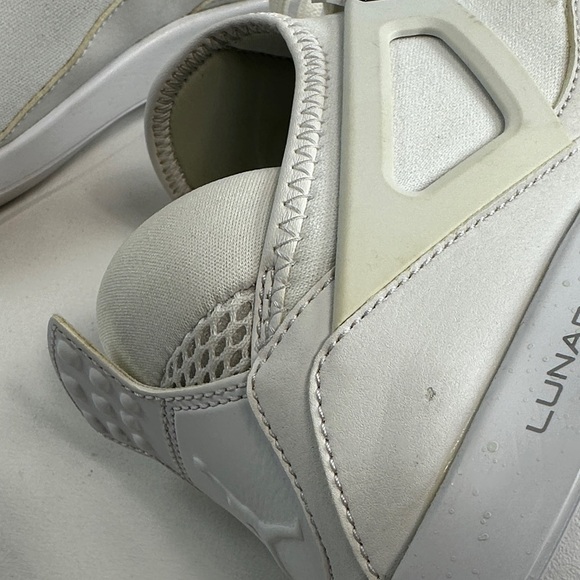 Jordan Fly 89 White/Cream Basketball Sneakers with Silver Accents Sz 10.5 - Picture 12 of 13